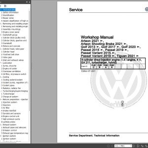 Volkswagen Passat 2011-2018 Wiring Diagrams, Repair and Maintenance Manuals