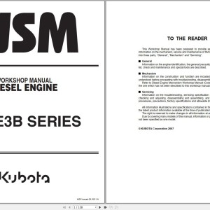 Kubota SM-B3E Series Workshop Manual