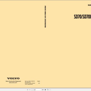 Volvo SD70 to SD70DA Operation Manual VOE21A1004910