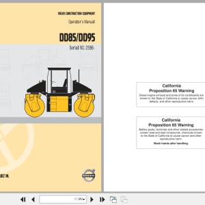Volvo DD85 DD95 Operators Manual VOE21B1004223
