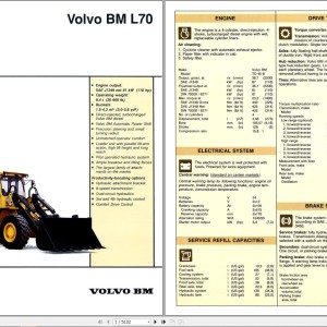 Volvo BM L70 Wheel Loader Parts Catalog