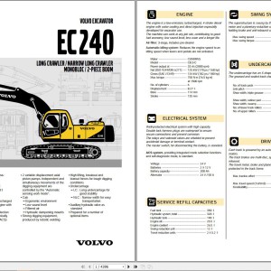 Volvo EC240 LC Excavator Service Repair Manual