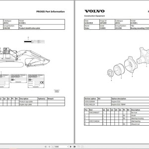 Volvo EC350E L Excavator Parts Catalog