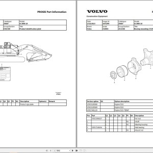 Volvo EC380E LR Excavator Parts Catalog