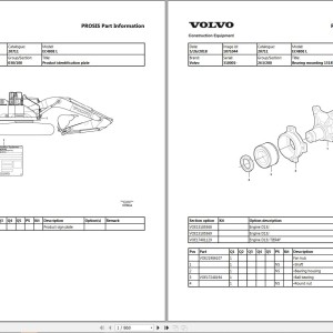 Volvo EC480E L Excavator Parts Catalog