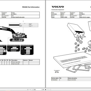 Volvo EC700B LC Excavator Parts Catalog