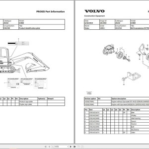 Volvo ECR88 14011 Excavator Parts Catalog