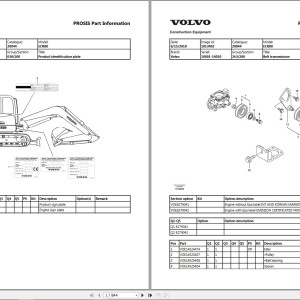 Volvo ECR88 All Serial Excavator Parts Catalog