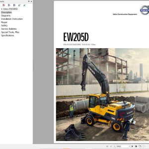 Volvo EW205D Excavator Service and Repair Manual