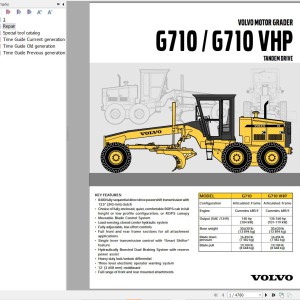 Volvo G710 Motor Grader Service and Repair Manual