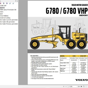 Volvo G780 Motor Grader Service and Repair Manual