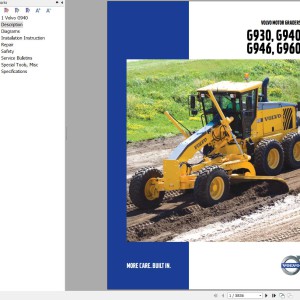 Volvo G930 Motor Grader Service and Repair Manual