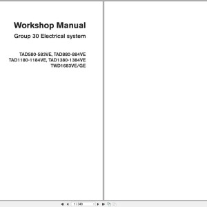 Volvo TAD580-583VE to TWD1683GE Electrical System Workshop Manual 47712259