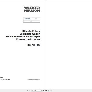 Wacker Neuson RC70 US Parts Catalog 05-2016