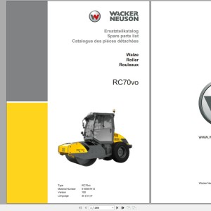 Wacker Neuson RC70VO Parts Catalog 11-2019 5100047412