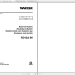 Wacker Neuson RD12A Operator's Manual, Repair Manual & Parts Catalog 0620369
