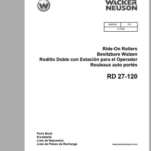 Wacker Neuson RD27 Operator, Repair Manual & Parts Catalog 0620038