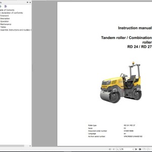 Wacker Neuson RD27 Operator's Manual & Parts Catalog 5100011386