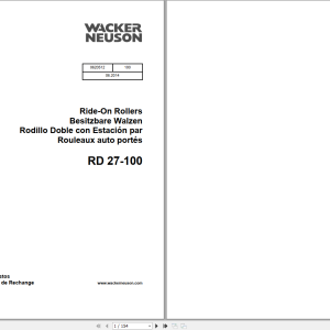 Wacker Neuson RD27 Operator's Manual, Repair Manual & Parts Catalog 0620512