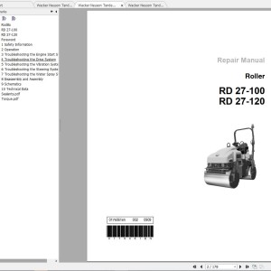 Wacker Neuson RD27 Operator's Manual, Repair Manual & Parts Catalog 0620393