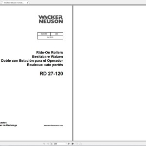 Wacker Neuson RD27 Operator's Manual, Repair Manual & Parts Catalog 0620394