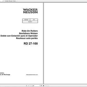 Wacker Neuson RD27 Operator's Manual, Repair Manual & Parts Catalog 0620395