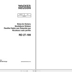 Wacker Neuson RD27 Operator's Manual, Repair Manual & Parts Catalog 0620510
