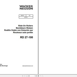 Wacker Neuson RD27 Operator's Manual, Repair Manual & Parts Catalog 0620510