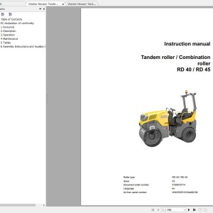 Wacker Neuson RD45 Operator's Manual & Parts Catalog 5100011394