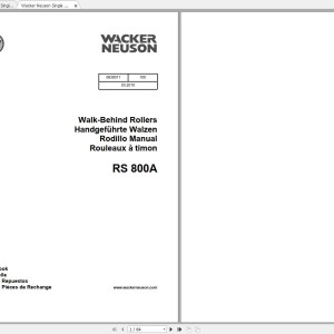 Wacker Neuson RS800A Operator's Manual, Repair Manual& Parts Catalog 0630011