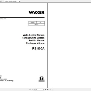 Wacker Neuson RS800A Operator's Manual, Repair Manual & Parts Catalog 0006581