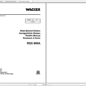 Wacker Neuson RSS800A Operator's Manual, Repair Manual & Parts Catalog 0006582