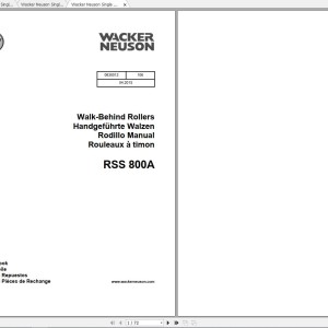 Wacker Neuson RSS800A Operator's Manual, Repair Manual & Parts Catalog 0630012