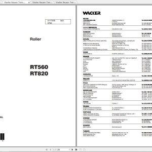 Wacker Neuson RT 560 Operator's Manual, Repair Manual & Parts Catalog 0009000