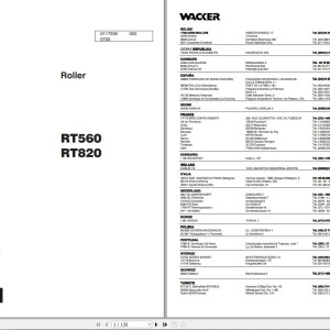 Wacker Neuson RT 820CC Operator's Manual, Repair Manual & Parts Catalog 0009002