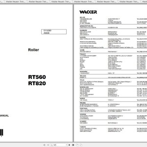 Wacker Neuson RT 820HT Operator's Manual, Repair Manual & Parts Catalog 0007645