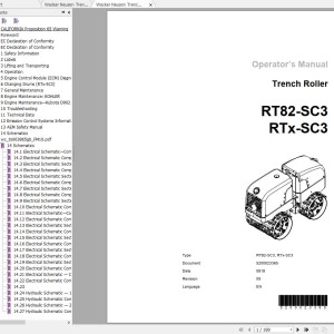 Wacker Neuson RTLx-SC3 Operator's Manual & Parts Catalog 5100038346