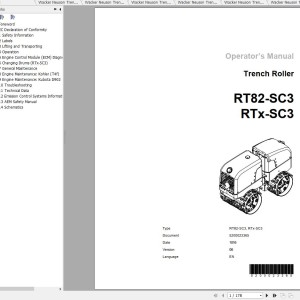 Wacker Neuson RTLx-SC3 Operator's Manual, Repair Manual & Parts Catalog 5200019250