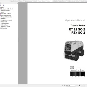 Wacker Neuson RTx-SC2 Operator's Manual, Repair Manual & Parts Catalog 5200008538