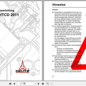 Deutz D2011 TD2011 TCD2011 Series Operation Manual 03123546de 2008 DE