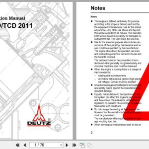 Deutz D2011 TD2011 TCD2011 Series Operation Manual 03123547en 2008