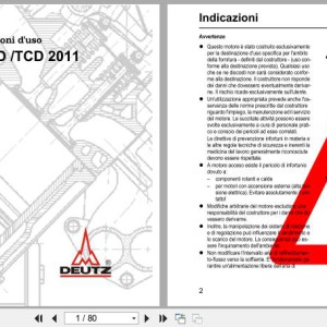 Deutz D2011 TD2011 TCD2011 Series Operation Manual 03123550it 2008 IT
