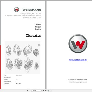 Deutz D2011L04W Spare Parts Catalog PDF 2014 DE FR EN