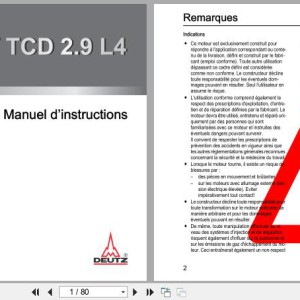 Deutz D2.9L4 TD2.9L4 TCD2.9L4 Operation Manual 03124695fr 2015 FR