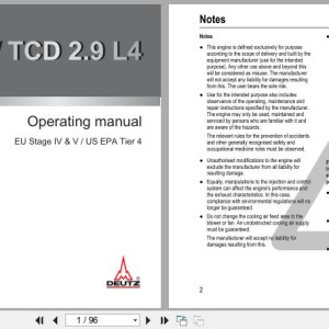 Deutz D2.9L4 TD2.9L4 TCD2.9L4 Operation Manual 03125151en 2012