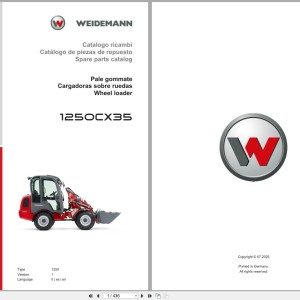 Weidemann 1250CX35 1250 Spare Parts Catalog PDF 07.2025 IT ES EN