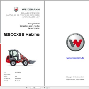 Weidemann 1250CX35 Kabine 12xxCX Kab Spare Parts Catalog PDF 1000326019 04.2019 IT ES EN