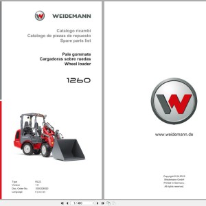 Weidemann 1260 RL22 Spare Parts Catalog PDF 1000326020 04.2019 IT ES EN