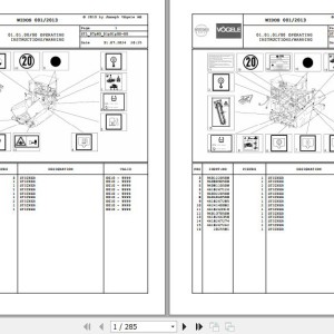 Wirtgen Vogele SUPER 1603-1 SUPER 1803-1 07.83 2011007 Parts Catalog