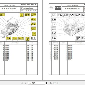 Wirtgen Vogele SUPER 1800-2 12.82 2074045 Parts Catalog